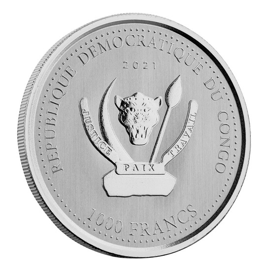 Congo: Shoebill Stork 1 oz Plata 2021