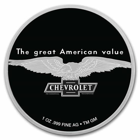 Chevrolet Service Neon Sign kolorowany 1 uncja Srebra Certipack