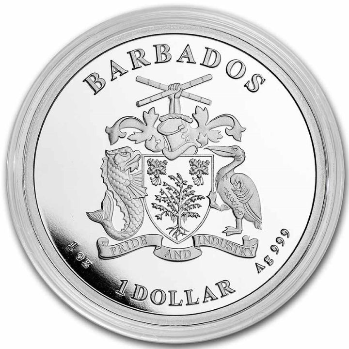 Barbados: Karib-tenger – Octopus 1 uncia ezüst 2023
