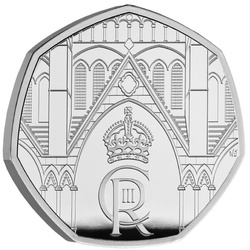 Încoronarea Majestății Sale Regele Charles al III-lea 50p Argint 2023 Proof