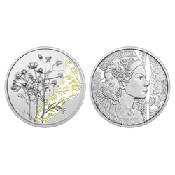 The Chamomile coloured 10 Euro Silver 2023 Proof Coin