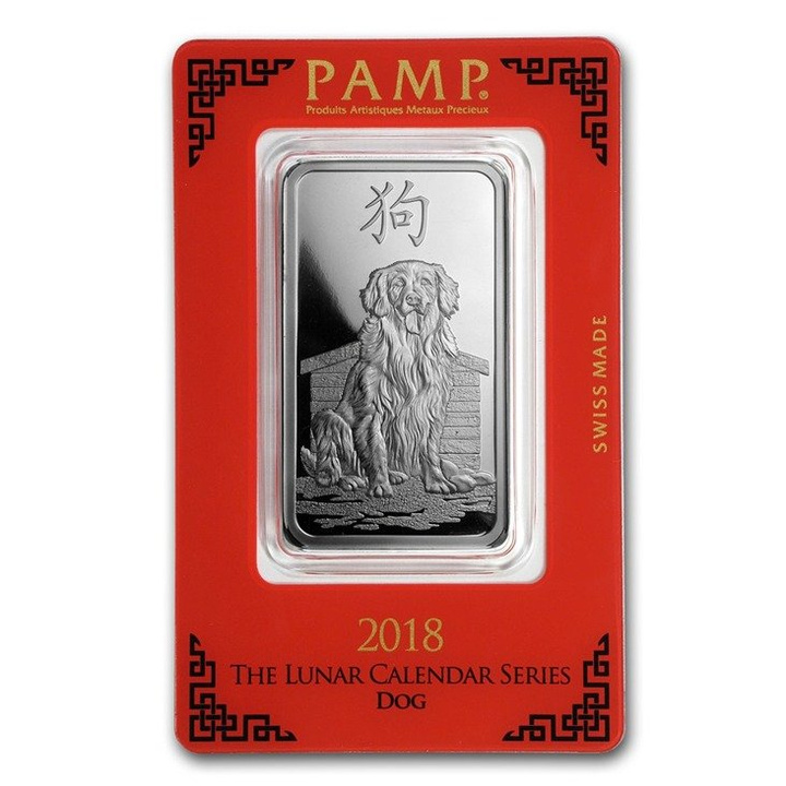 1 oz Silberbarren Lunar Jahr des Hund