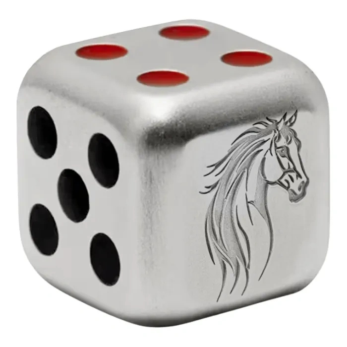 Fiji: Lunar Year of Horse 1 uncja Srebra 2026 Antique Dice Coin