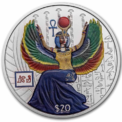 Sierra Leona: Dioses egipcios - Isis coloreado 2 oz Plata 2023 Proof