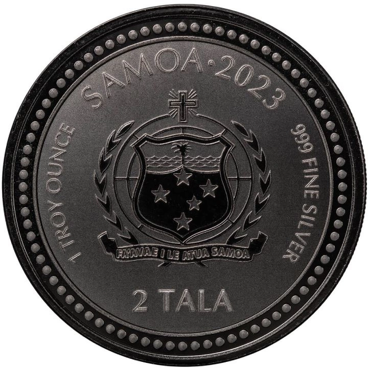 Samoa: The Teacher 1 oz Plata 2023 Rodio Negro Proof