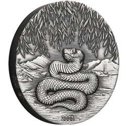 Perth Mint: Lunar III - Rok Węża 2 uncje Srebra 2025 Antiqued Coin
