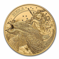 Santa Helena: Diosa - Hera y el Pavo Real 1 oz Oro 2022