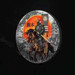 Niue : Hatamoto colorée/dorée 2 oz Argent 2025 Pièce Ancienne