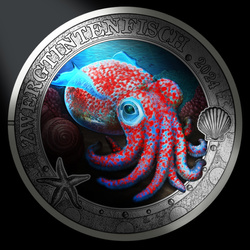 Hawaii bobtail tintahal színes 3 eurós réz 2024