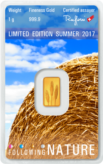 4 x 1 grammo Lingotto d'oro Following Nature Argor - Heraeus