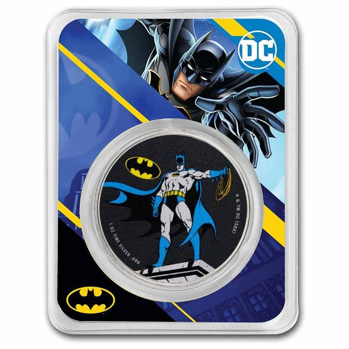 Samoa: DC Comics - Batman kolorowany 1 uncja Srebra 2023 Slab