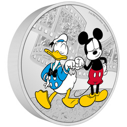 Niue : Disney Mickey & Friends - Donald Duck et Mickey Mouse colorée 3 onces d'argent 2023 Proof