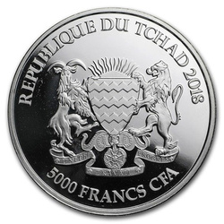 Chad Rinoceronte 1 oz Plata 2018