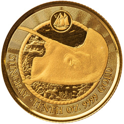 Îles Caïmans : Raie 1/10 once d'or 2023 Prooflike