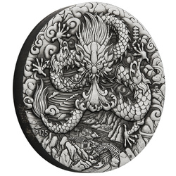 Perth Mint: Lunar III - Anno del Dragone 2 once d'argento 2024 Antiqued Coin