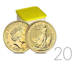 Britannia 1 once d'or 2019 LOT DE 20 PIÈCES