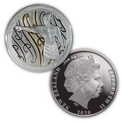 Maui y el primer perro: juego de 2 monedas 2 x 1 oz Plata 2020 Proof