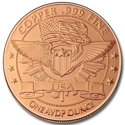 Walking Liberty (Replica Back) 1 uncja Miedzi