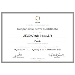 Sztabka KGHM - Gąska 975,7 uncji Srebra LBMA GD Refiner