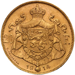 Belgia, 20 Franków Albert I 1909 -1934