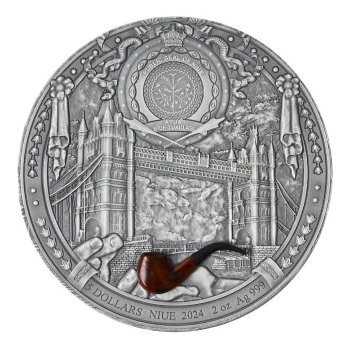 Niue: Sherlock Holmes - El signo de los cuatro 5$ 2 onzas de plata 2024