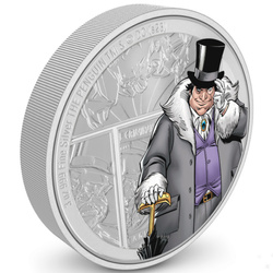 Niue: DC Villains - The Penguin colorato 3 once d'argento 2023 Proof