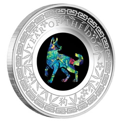 Lunar II: Year of the Dog 1 oz Silver 2018 PROOF Opal