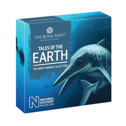 Tales of the Earth: Temnodontosaurus colured 50p Silver 2021 Proof 