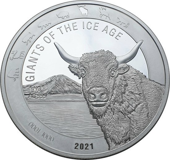 Ghana: Giants of the Ice Age - Tur 1 kg Srebra 2021