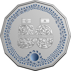 NAIDOC Week kolorowany 50c Miedzionikiel 2024 Frosted Coin
