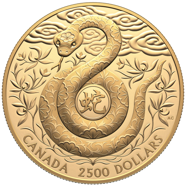 Canada: Anno lunare del serpente $2500 Oro 2025 Proof