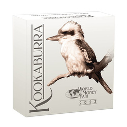 Kookaburra barevná 1 unce stříbra 2023 (World Money Fair)