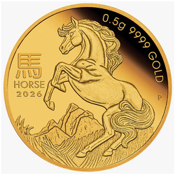 Perth Mint Lunar III - Anul Calului 0,5 g Aur 2026 Proof