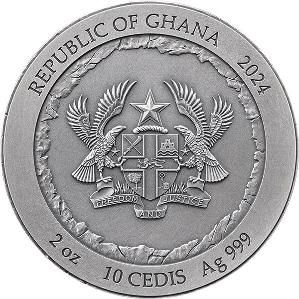 Ghana Rushmore Special Edition 2 oz argint 2024 High Relief Antique Finish
