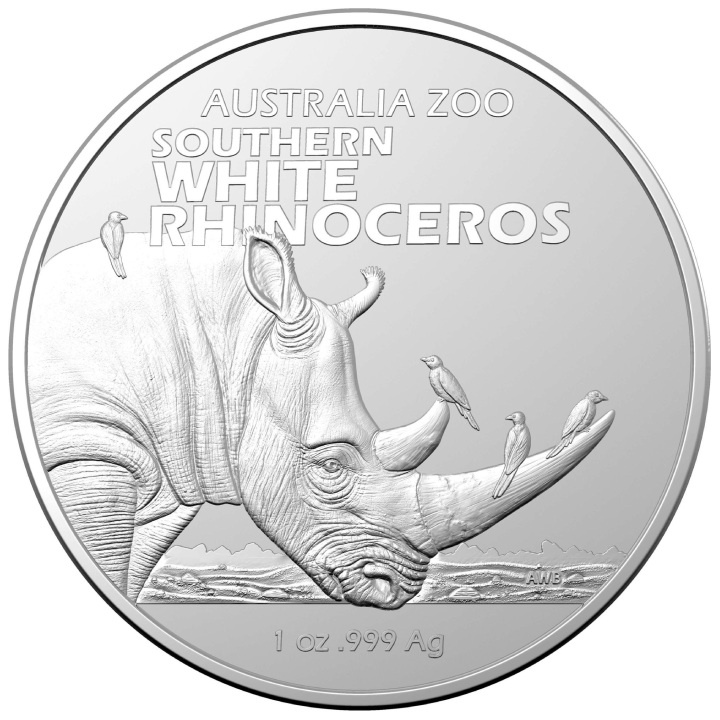 Australia Zoo: Southern White Rhinoceros 1 uncja Srebra 2023