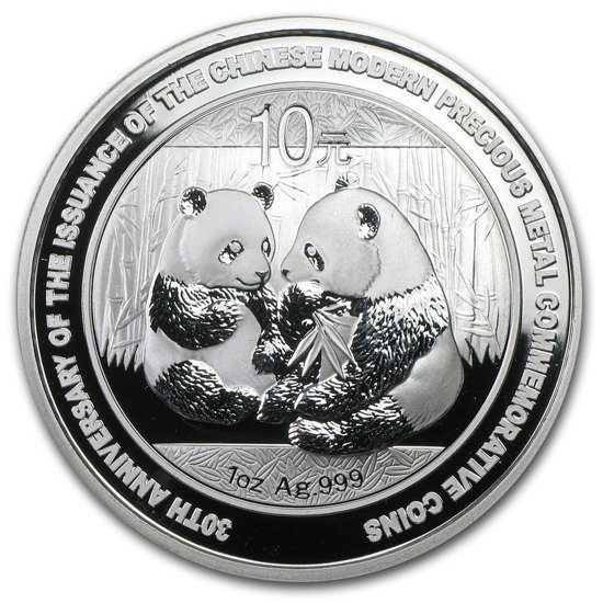 China Panda 30th 1 oz Silber 2009