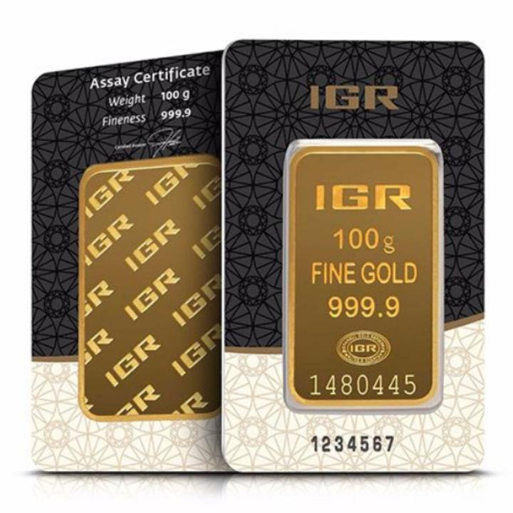 Lingote de oro 100 g IGR