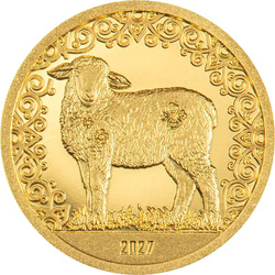 Monedă de Aur Lunar Year of the Sheep 0,5 g 2027 Proof