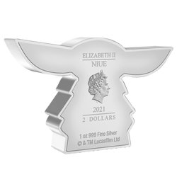 Niue: Star Wars – Grogu Chibi-Münze, koloriert, 1 Unze Silber, 2021, Proof