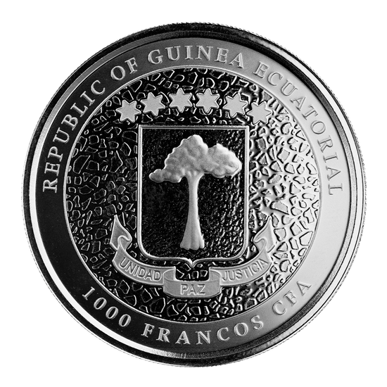 Equatorial Guinea: Giraffe 1 uncja Srebra 2021 Prooflike