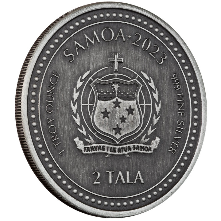 Samoa: Seahorse 1 uncja Srebra 2023 Antiqued Coin