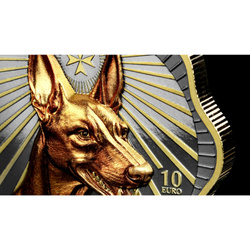Aranyozott ezüstérme Maltese Pharaoh Hound 2 uncia ezüst 2026 High Relief