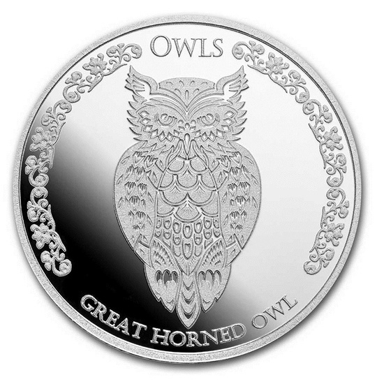 Tokelau: Great Horned Owl 1 uncja Srebra 2021