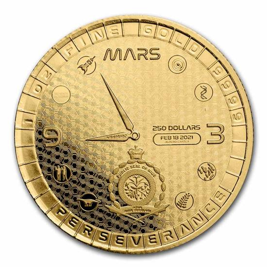 Niue: Mars Landing - Perseverance Rover 1 oz Gold 2021