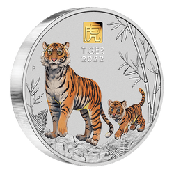 Lunar III: Rok Tygrysa 1000 gramów Srebra 2022 Gold Privy Mark