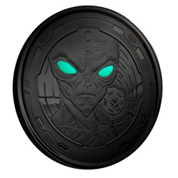 Ghana: Alien de color 1 oz Plata 2022 Proof