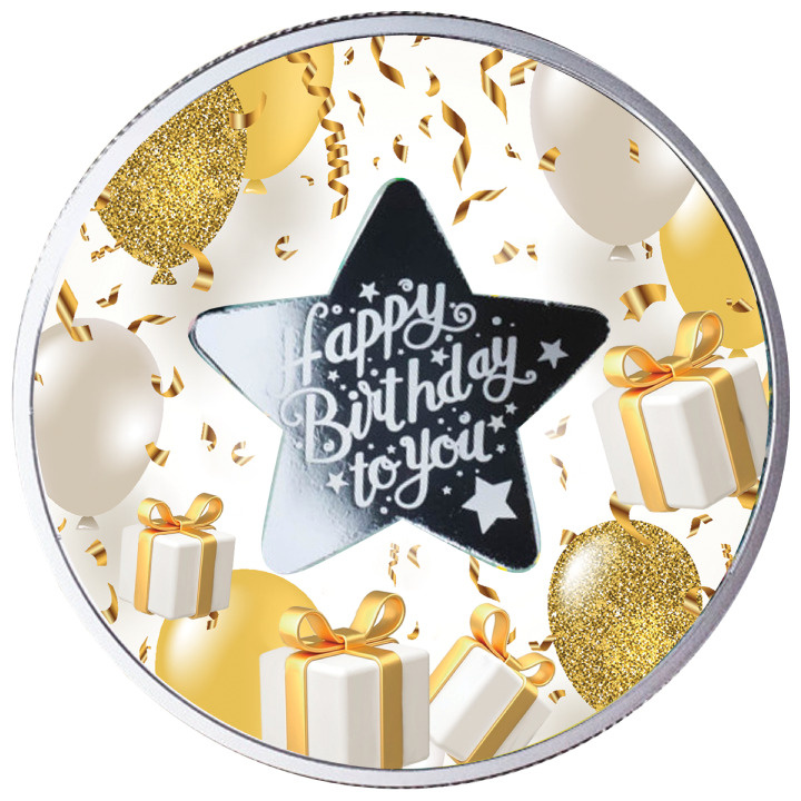 Cameroon: Happy Birthday coloured Silver 2023 Proof Coin