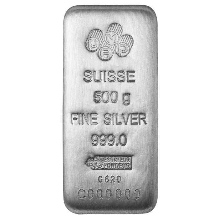 Stříbrný slitek 500 gramů stříbra různé druhy