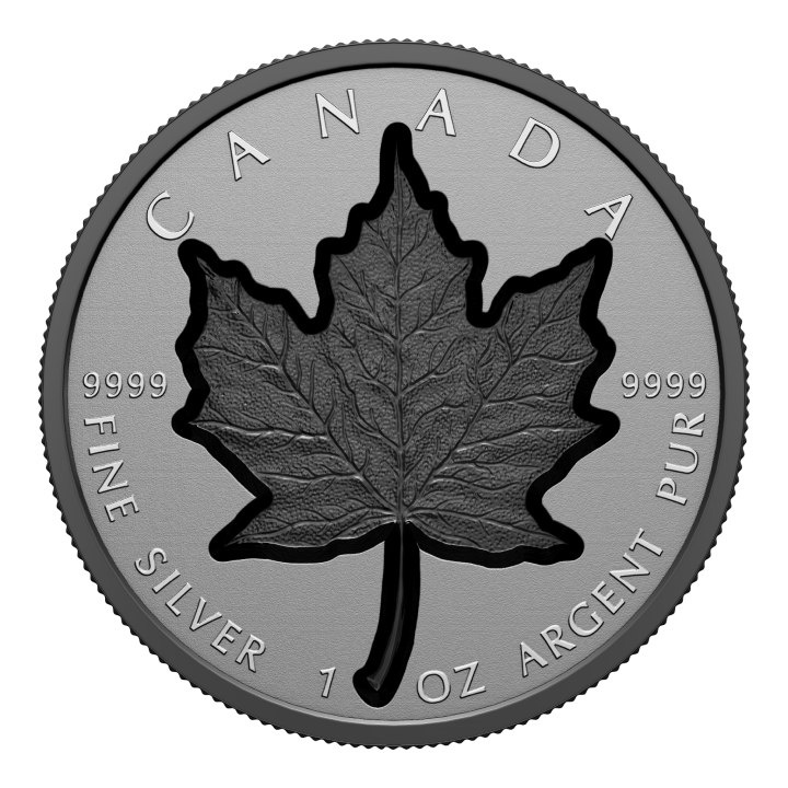 Canadian Maple Leaf - Super Incuse 1 oz Silver 2023 Black Rhodium Proof