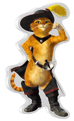 Niue: Puss in Boots coloured 1 oz Silber 2021